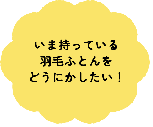 いま持っている羽毛ふとんをどうにかしたい！